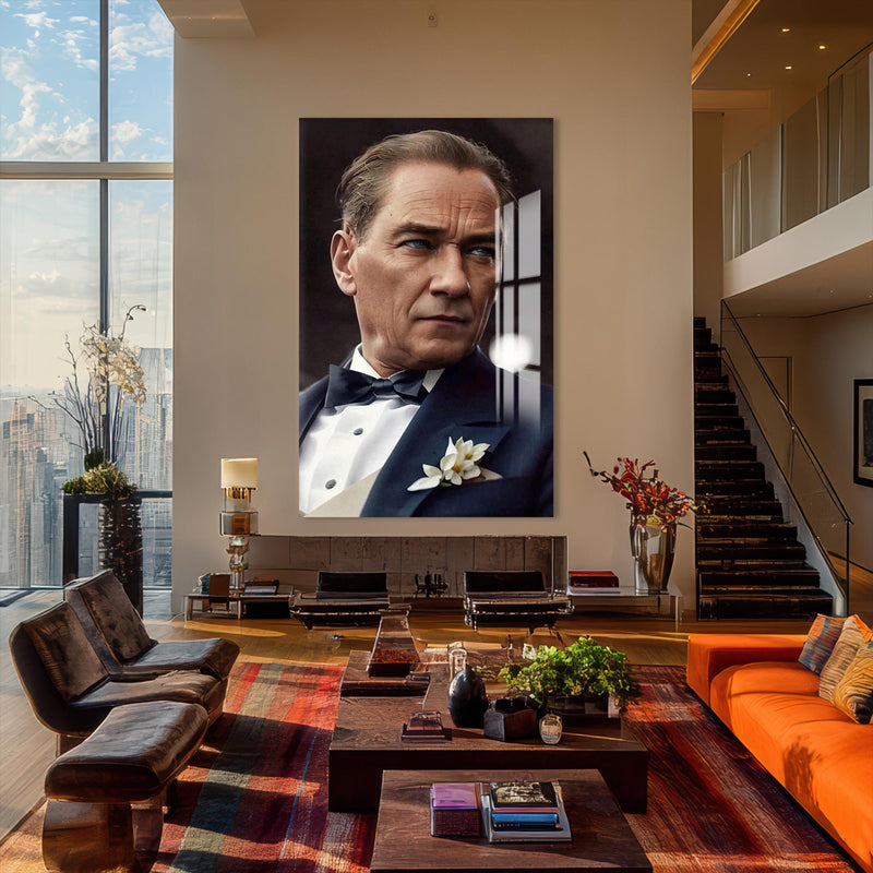 Renkli Çizim Atatürk Cam Tablo – Cam Tablo