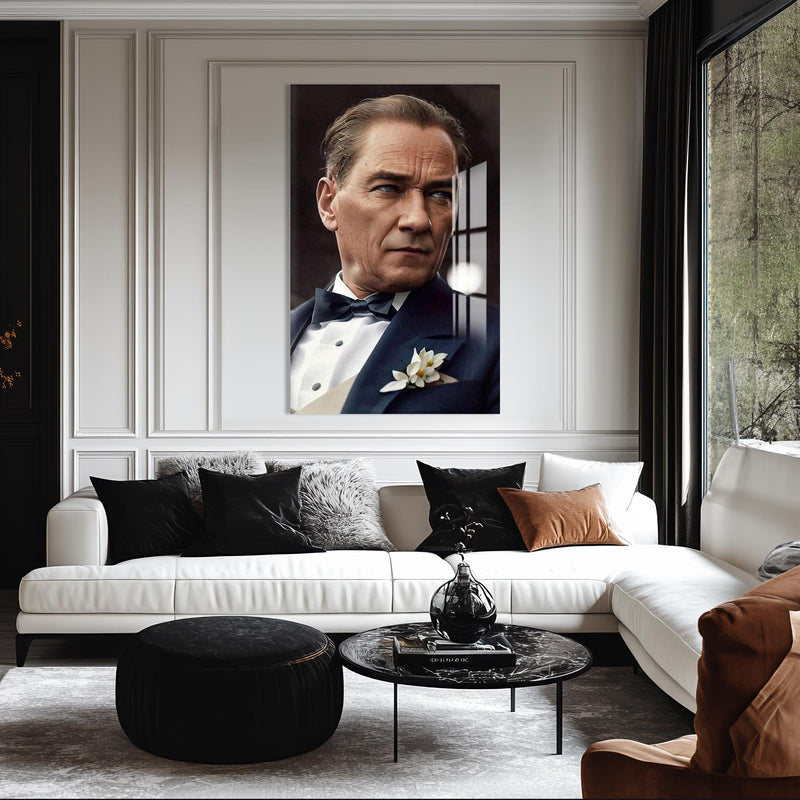 Renkli Çizim Atatürk Cam Tablo – Cam Tablo