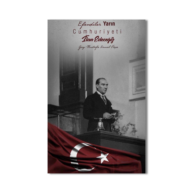 Cumhuriyet İlanı Atatürk Cam Tablo – Cam Tablo