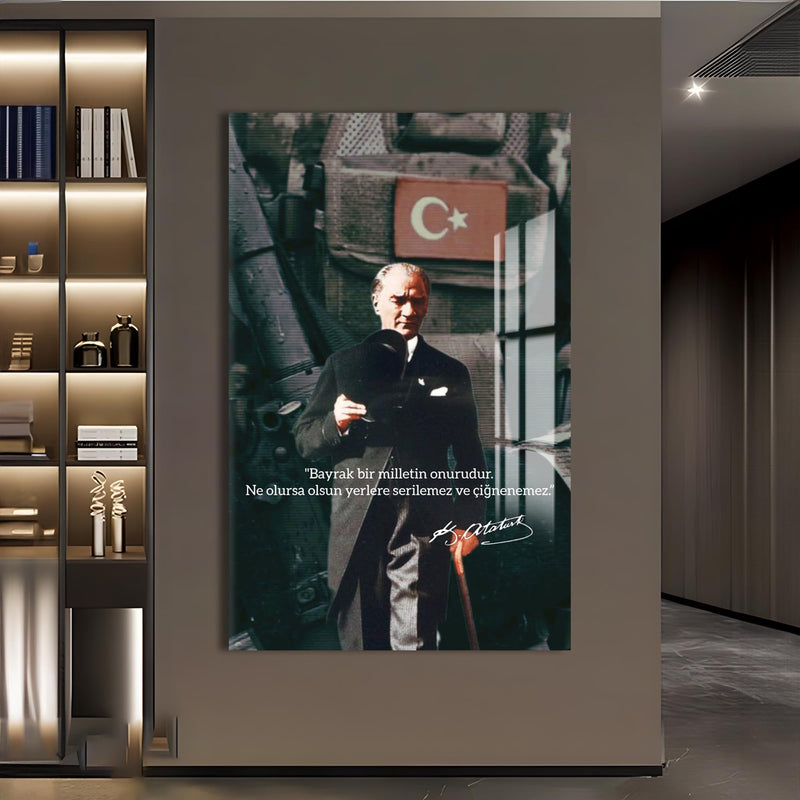 Bayrak Sözü Atatürk Cam Tablo – Cam Tablo
