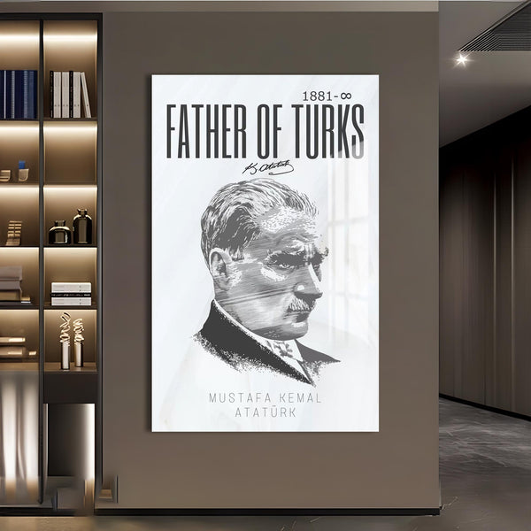 Father of Turks Atatürk Cam Tablo