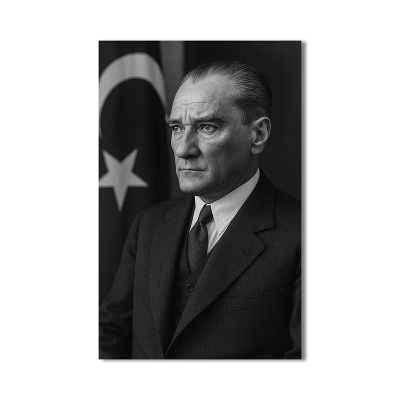Bayrak Önü Atatürk Cam Tablo – Cam Tablo