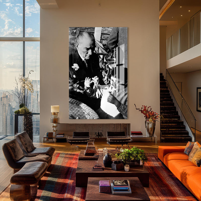 Atatürk ve Ülkü Cam Tablo – Cam Tablo