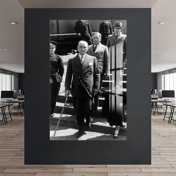 Çocukla Atatürk Cam Tablo