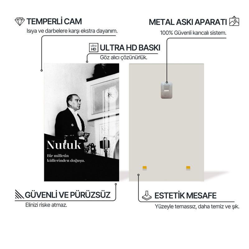Nutuk Anı Atatürk Cam Tablo – Cam Tablo