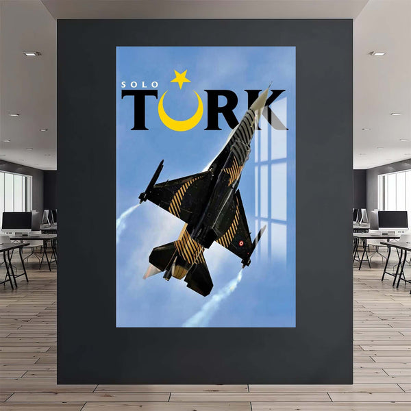 F16 Uçağı Cam Tablo