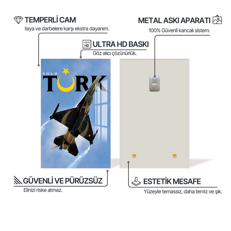 F16 Uçağı Cam Tablo – Cam Tablo