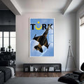 F16 Uçağı Cam Tablo – Beyaz Çerçeveli Cam Tablo