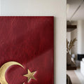 Altın Ay Yıldız Türk Bayrağı Cam Tablo – Cam Tablo
