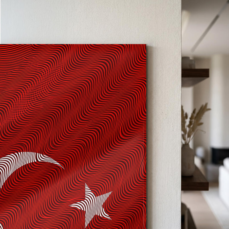 Dalgalı Çizgi Türk Bayrağı Cam Tablo – Cam Tablo