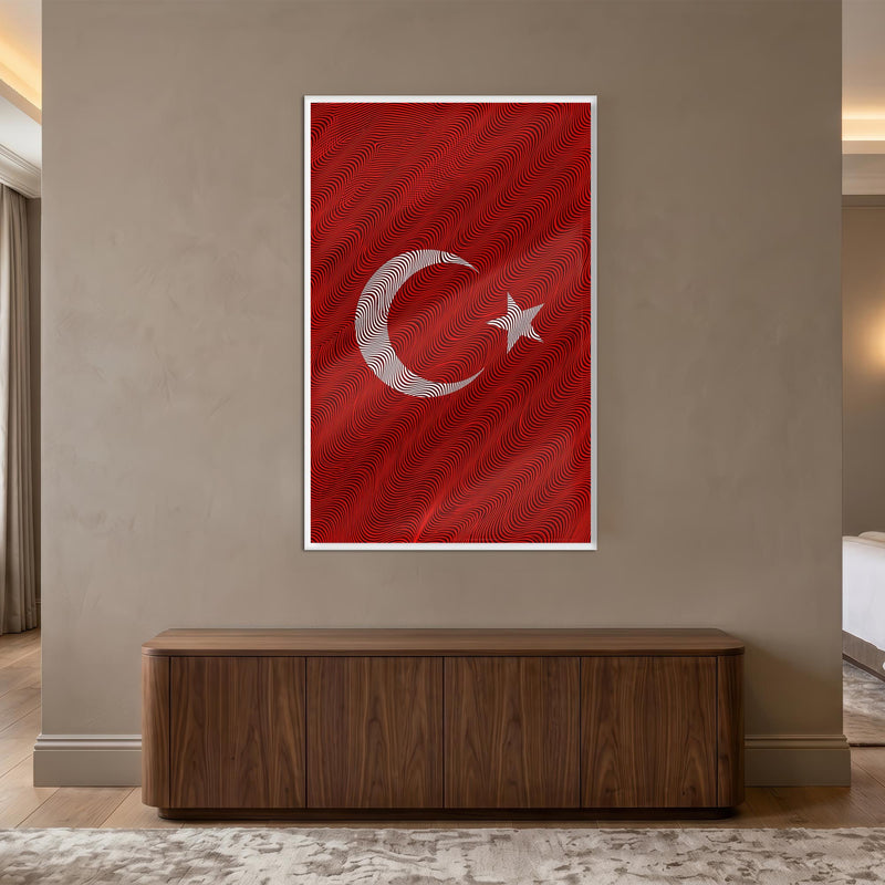 Dalgalı Çizgi Türk Bayrağı Cam Tablo – Cam Tablo