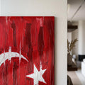 Yağlı Boya Türk Bayrağı Cam Tablo – Cam Tablo