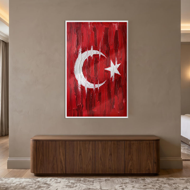 Yağlı Boya Türk Bayrağı Cam Tablo – Cam Tablo