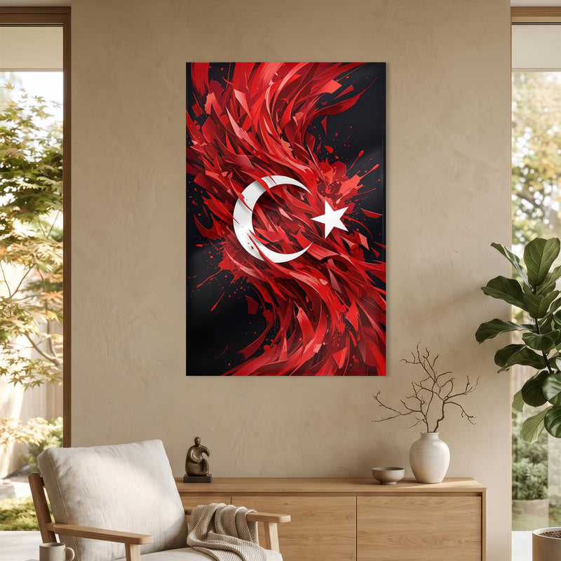 Alev Türk Bayrağı Cam Tablo – Cam Tablo