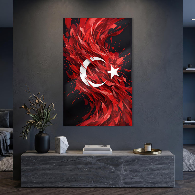 Alev Türk Bayrağı Cam Tablo – Cam Tablo