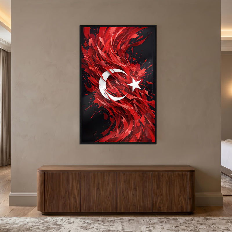Alev Türk Bayrağı Cam Tablo – Cam Tablo
