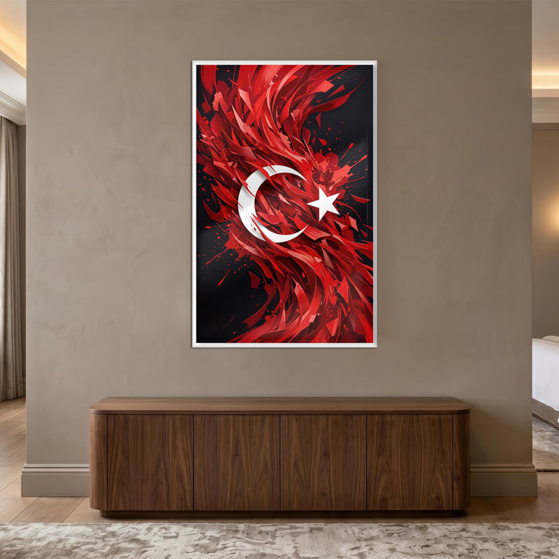Alev Türk Bayrağı Cam Tablo – Cam Tablo