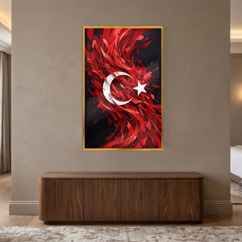 Alev Türk Bayrağı Cam Tablo – Cam Tablo