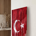 Damlayan Boya Türk Bayrağı Cam Tablo – Cam Tablo