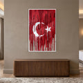 Damlayan Boya Türk Bayrağı Cam Tablo – Cam Tablo
