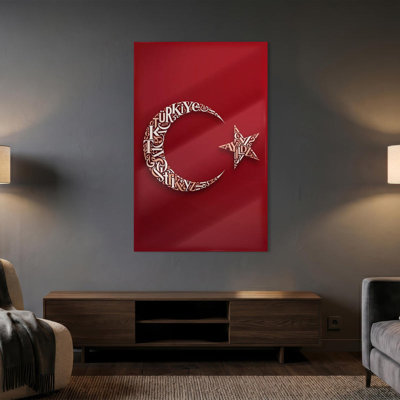 Tipografi Türkiye Altın Cam Tablo – Cam Tablo