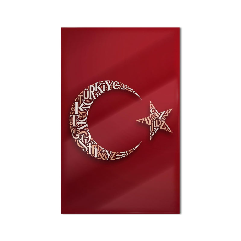 Tipografi Türkiye Altın Cam Tablo – Cam Tablo