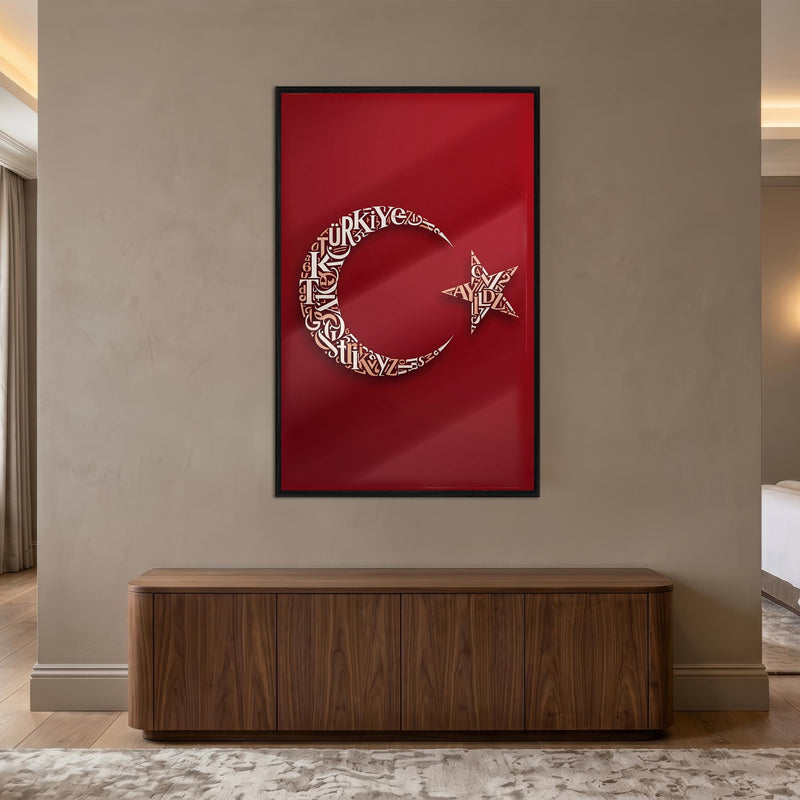 Tipografi Türkiye Altın Cam Tablo – Cam Tablo