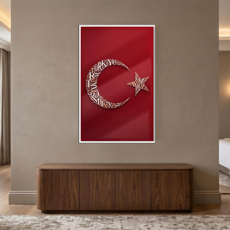 Tipografi Türkiye Altın Cam Tablo – Cam Tablo