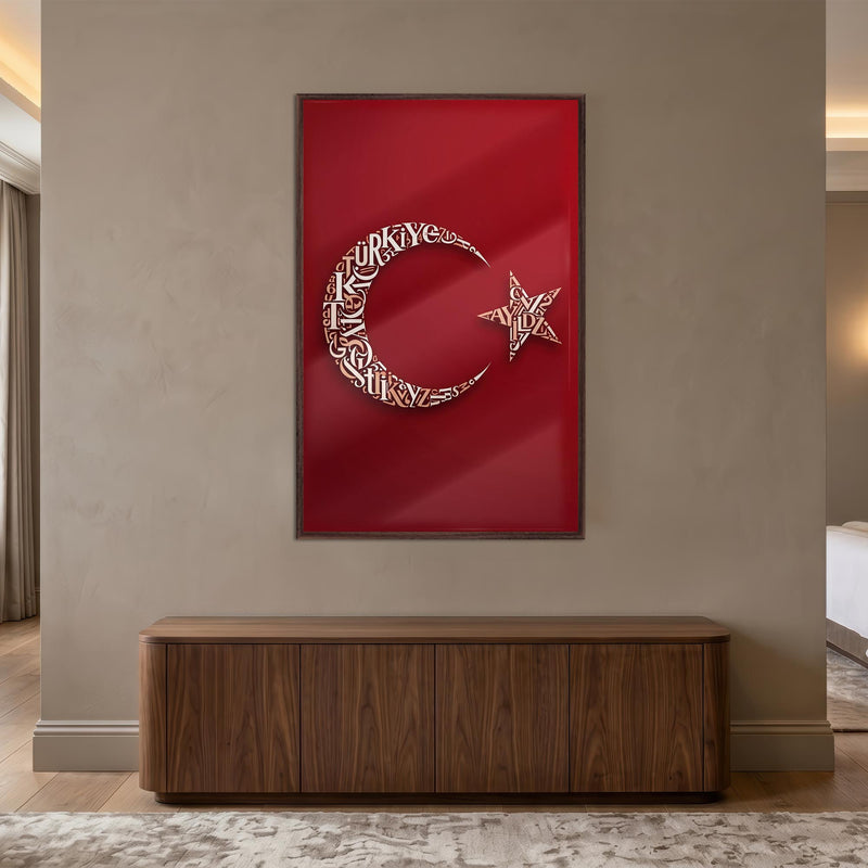 Tipografi Türkiye Altın Cam Tablo – Cam Tablo