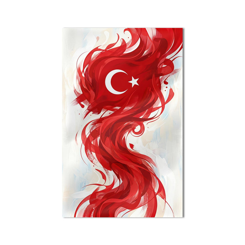 Suluboya Türk Bayrağı Cam Tablo – Cam Tablo