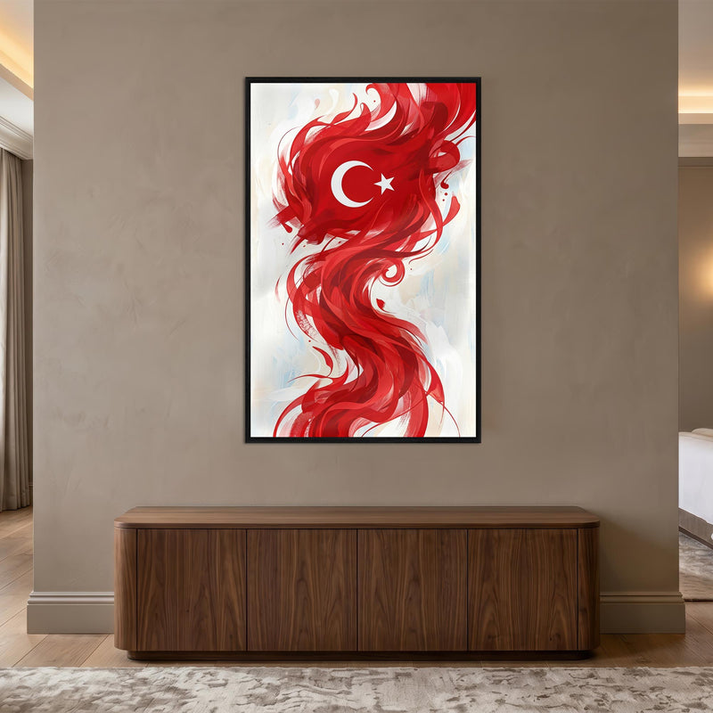 Suluboya Türk Bayrağı Cam Tablo – Cam Tablo