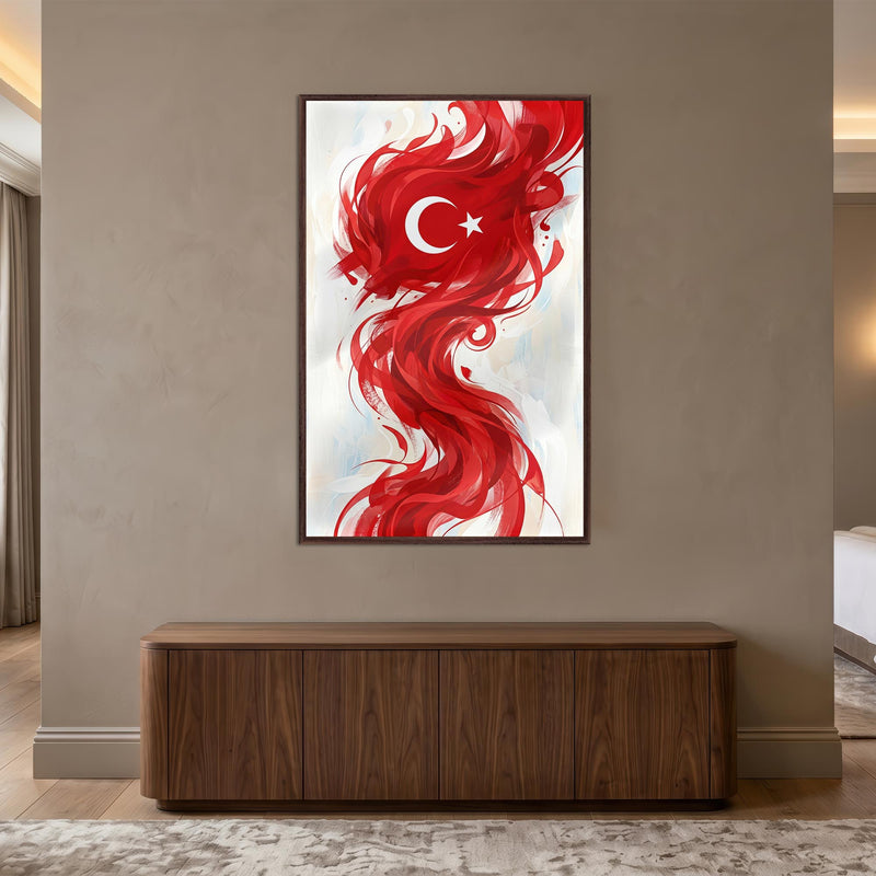 Suluboya Türk Bayrağı Cam Tablo – Cam Tablo