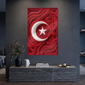Kıvrım Desen Türk Bayrağı Cam Tablo – Cam Tablo
