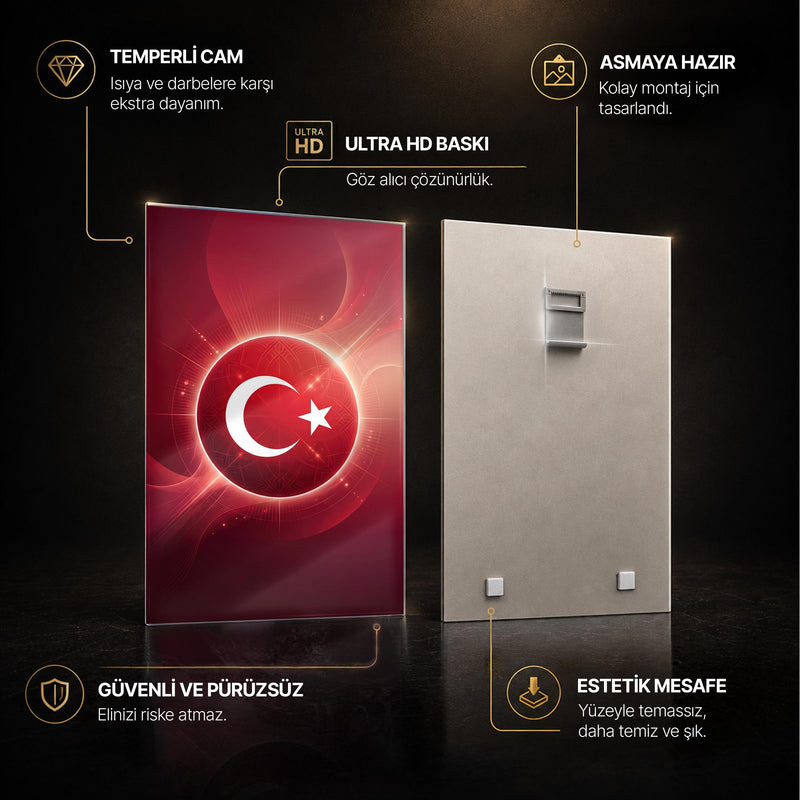 Işıyan Türk Bayrağı Cam Tablo – Cam Tablo