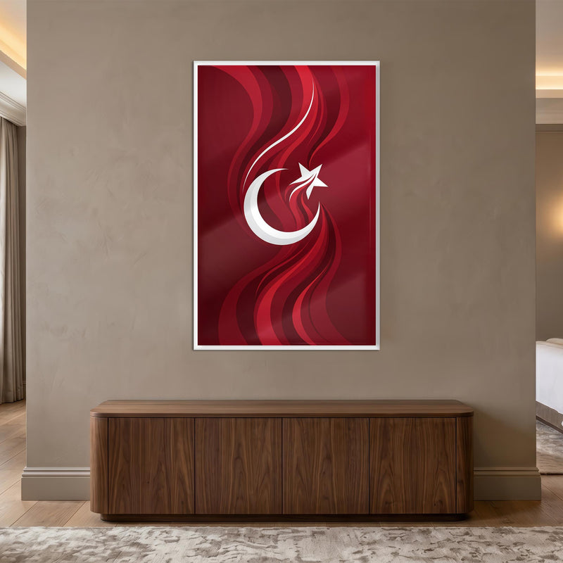 Dalgalı Şerit Türk Bayrağı Cam Tablo – Cam Tablo