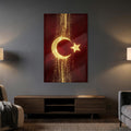 Altın Glitter Türk Bayrağı Cam Tablo – Cam Tablo