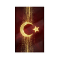 Altın Glitter Türk Bayrağı Cam Tablo – Cam Tablo