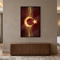 Altın Glitter Türk Bayrağı Cam Tablo – Cam Tablo