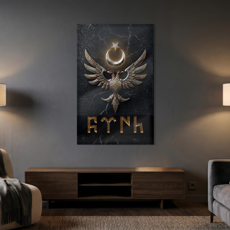 Altın Kartal Ay Yıldız Cam Tablo – Cam Tablo