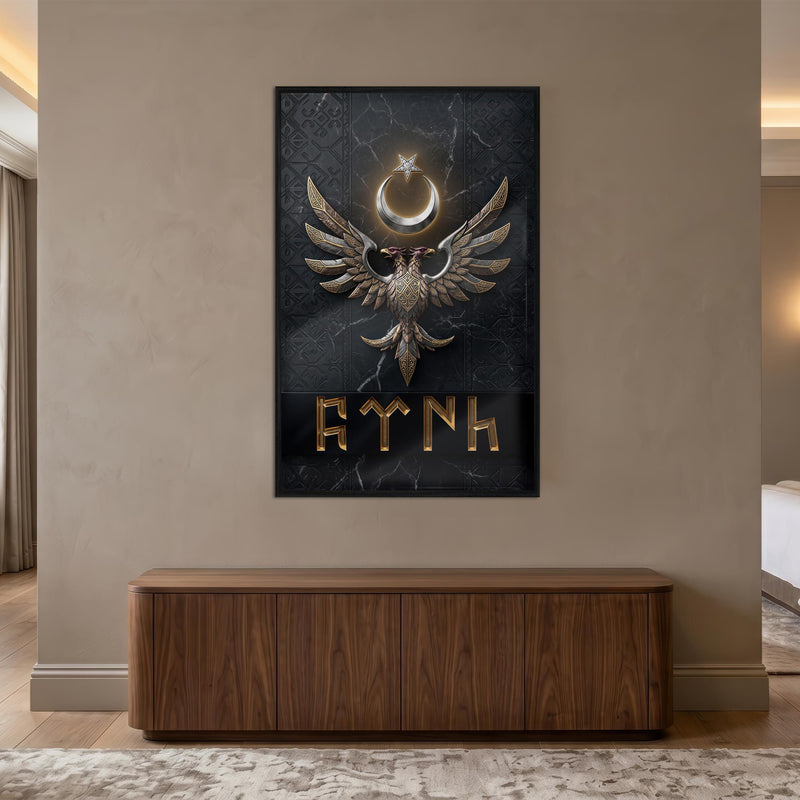 Altın Kartal Ay Yıldız Cam Tablo – Cam Tablo