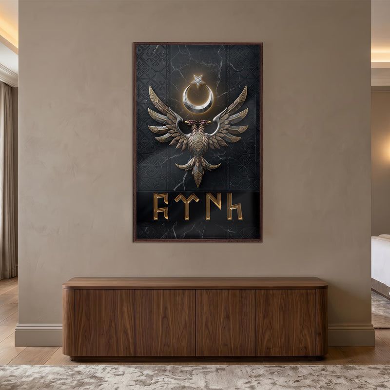 Altın Kartal Ay Yıldız Cam Tablo – Cam Tablo