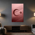 Halftone Nokta Desen Türk Bayrağı Cam Tablo – Cam Tablo