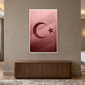 Halftone Nokta Desen Türk Bayrağı Cam Tablo – Cam Tablo