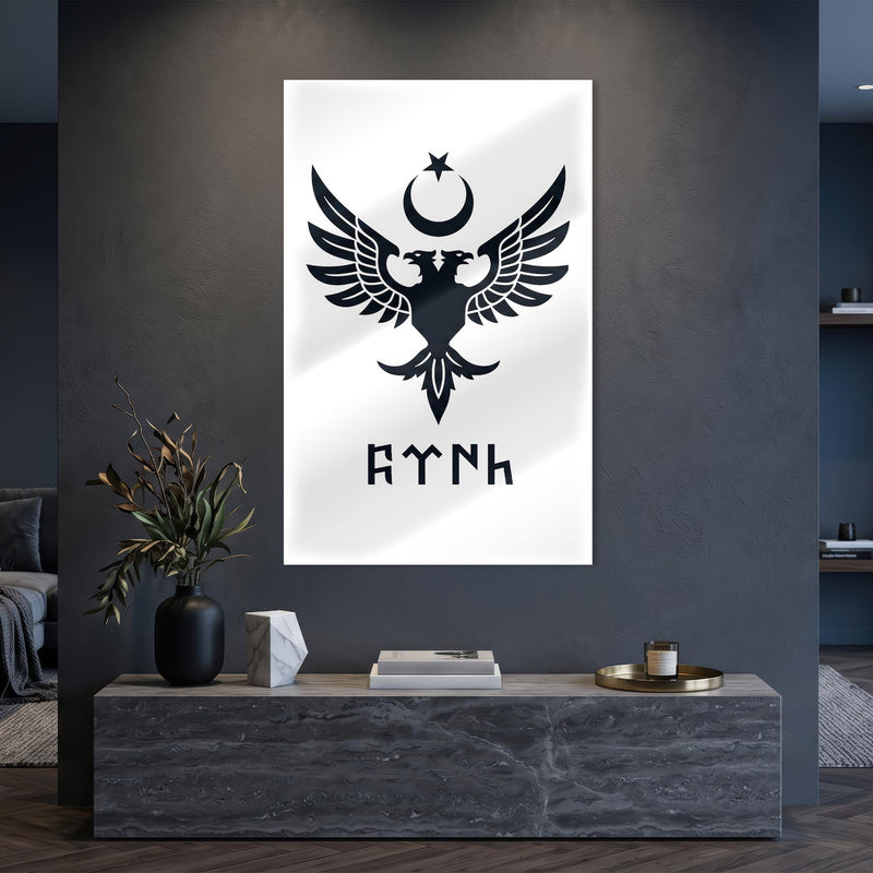 Çift Başlı Kartal Türk Bayrağı Cam Tablo – Cam Tablo