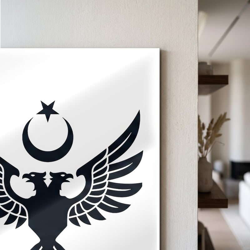 Çift Başlı Kartal Türk Bayrağı Cam Tablo – Cam Tablo