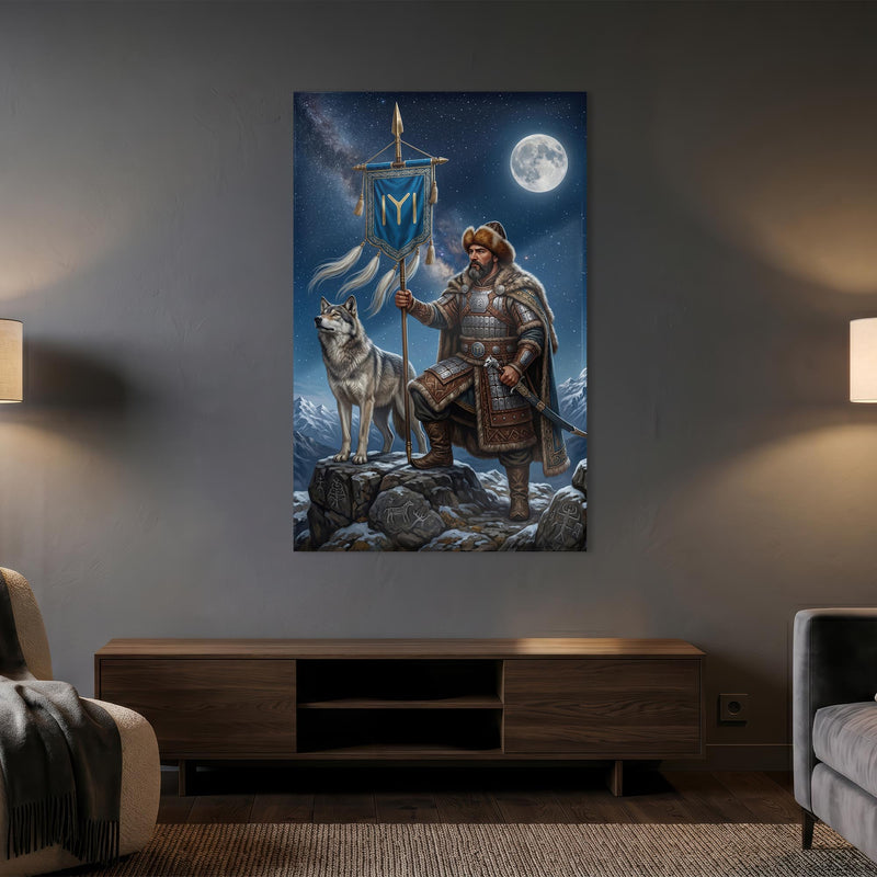 Çerçevesiz İyi Bozkurt Gece Savaşçı Cam Tablo