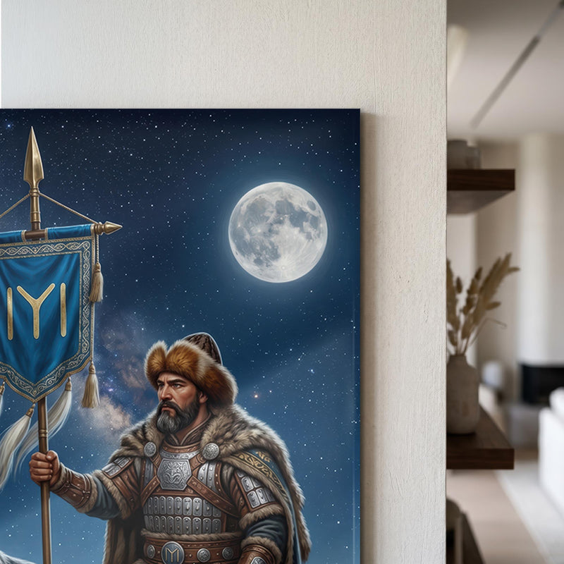 İyi Bozkurt Gece Savaşçı Cam Tablo Ortam Görseli