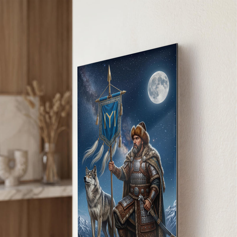 İyi Bozkurt Gece Savaşçı Cam Tablo Ortam Görseli