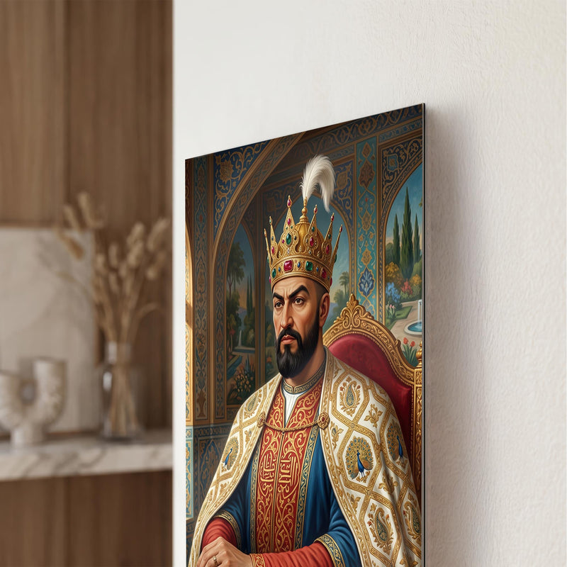 Osmanlı Sultanı Taht Portre Cam Tablo Ortam Görseli