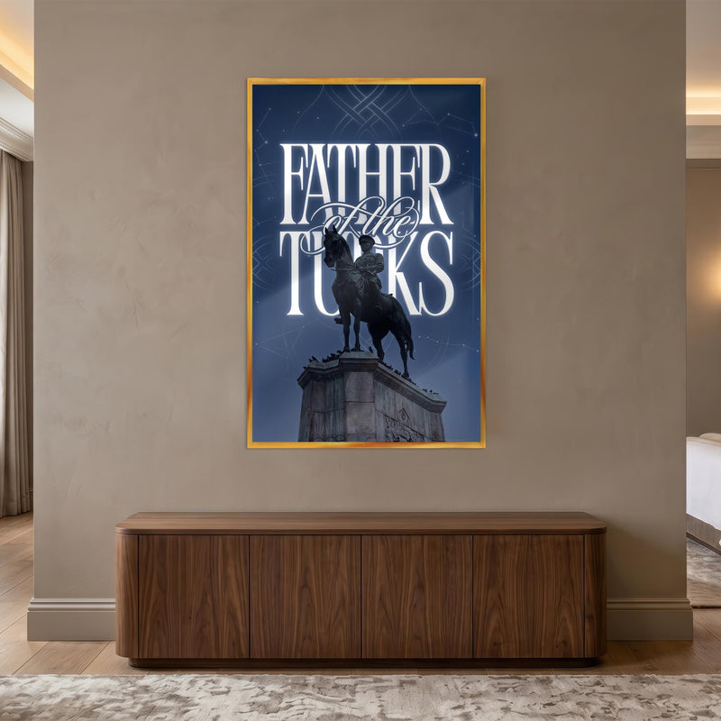 Altın Çerçeveli Father of the Turks Atatürk Anıt Cam Tablo